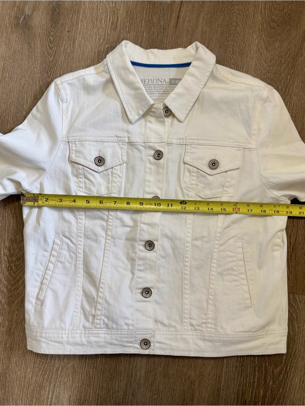 Merona White Womens Denim Jacket - Button Front - Picture 6 of 7